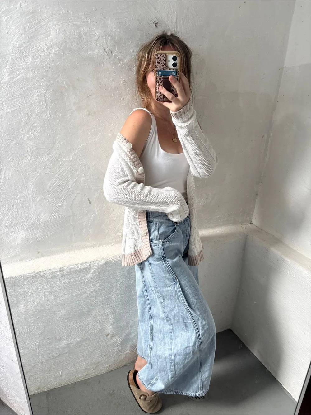 Y2K vintage knit corded cardigan